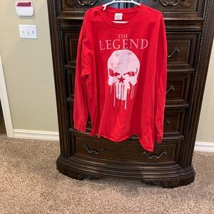 Red 'The Legend' Long Sleeve Shirt